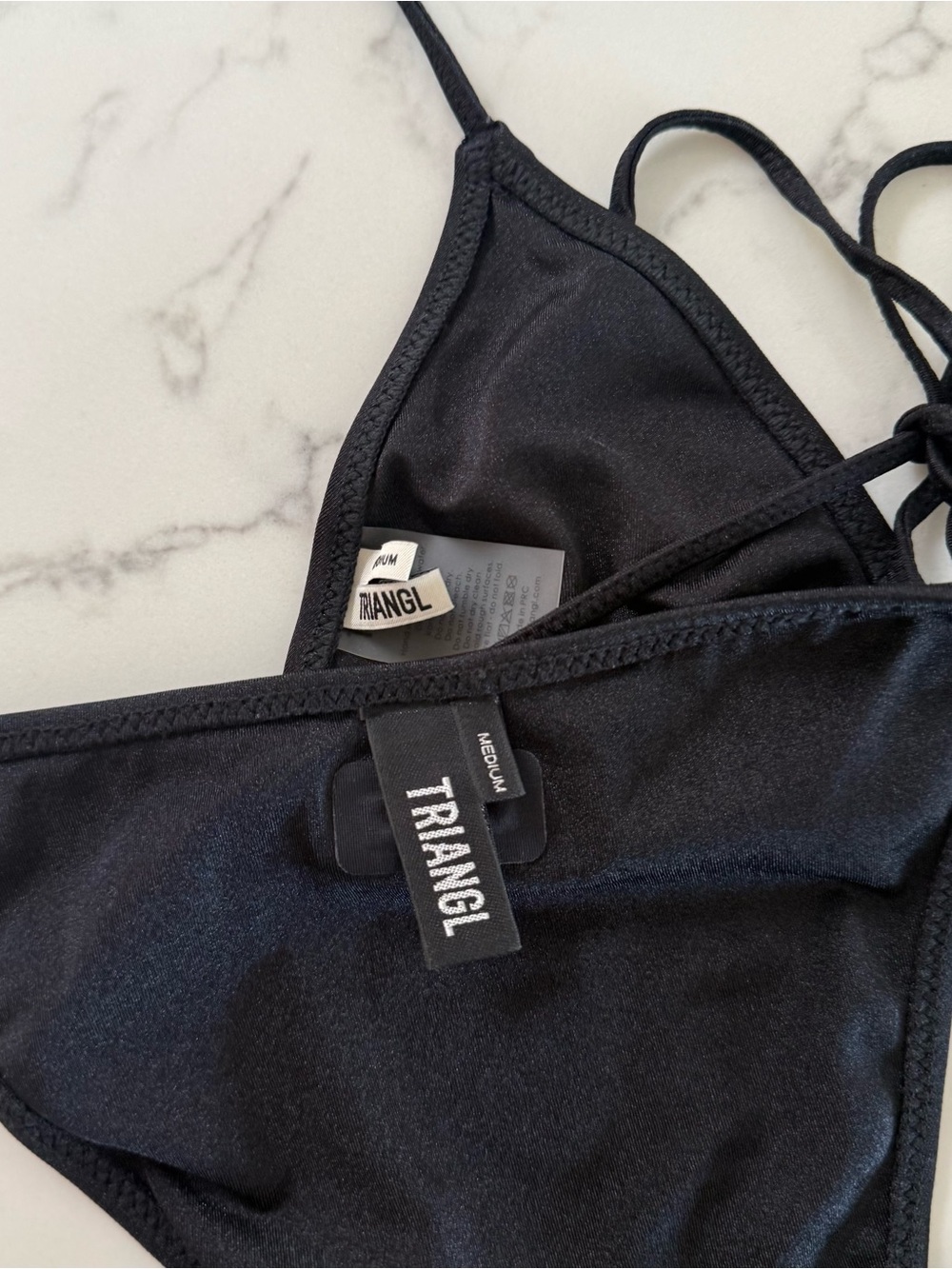Triangl Vinca Triangle Bikini SET - Ebony Black - Size Medium - Picture 5 of 7